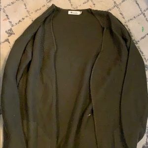 Army green long cardigan